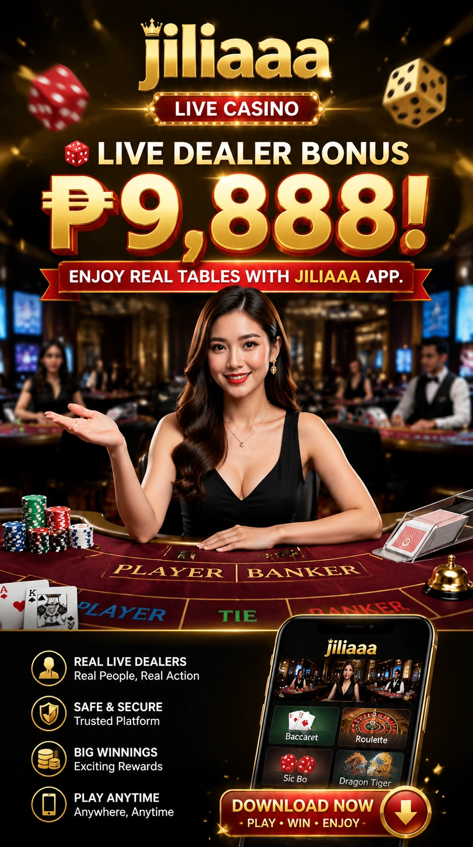 Mobile live casino dealer interface