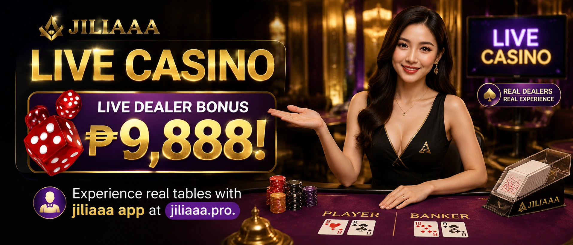 Live baccarat and dealer table view